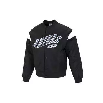 Adidas U Bbal Jkt Pad1 Sports Logo Повседневная стеганая куртка Мужская верхняя одежда Черный HN4797 XS