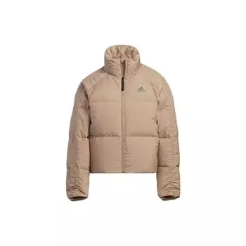 Adidas Укороченная куртка-пуховик с принтом логотипа бренда женские куртки кофейного цвета HN2138 XXL