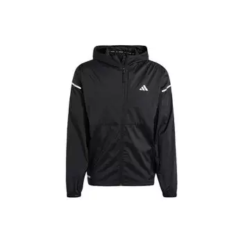 Adidas Ultimate Jacket Solid Color Reflective Logo Свободная куртка с капюшоном и длинными рукавами Мужская куртка черного цвета HY1422 XXL