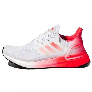 Adidas UltraBoost 20 White Signal Pink Женские кроссовки Cloud-White Core-Black G55838