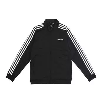 Adidas Вязаный воротник-стойка Slim Fit Ветрозащитная спортивная куртка с логотипом Мужская куртка Черная DQ3070
