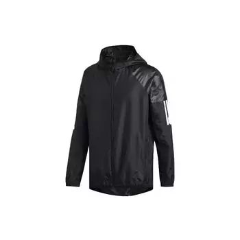 Adidas Wind тренировочная куртка с капюшоном во всю молнию, мужская верхняя одежда, черная DU1961 M