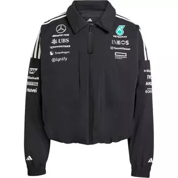 Adidas X Mercedes-Amg Petronas F1 Collaboration Team Ss25 Мода Удобная Универсальная Свободная Куртка Женская Куртка Черная Белая JX0751