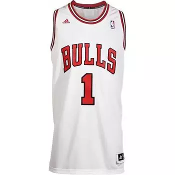 Adidas X NBA Collaboration Rose Bulls 1 вышитая футболка Swingman Fan Edition унисекс-майки белого цвета U08972 XL