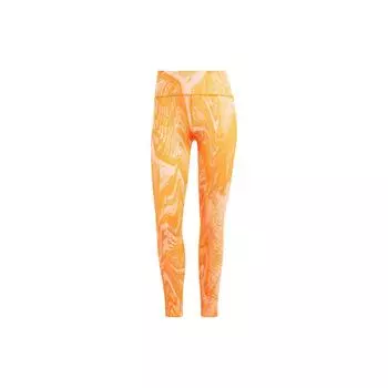 Adidas X Stella McCartney Collaboration All-Over Print Быстросохнущие облегающие леггинсы для фитнеса длиной 3/4 Женские леггинсы Оранжевые IB5094 S