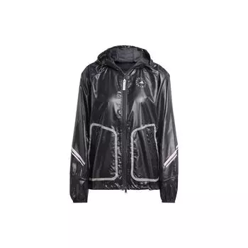 Adidas X Stella McCartney с буквенным принтом и логотипом на молнии, женская куртка с капюшоном, черно-белая IN5041 M