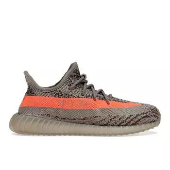 adidas Yeezy Boost 350 V2 Kids Beluga Светоотражающие детские кроссовки Grey Steeple-Gray Solar-Red GW1230 35