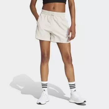 Adidas Женские шорты S eSSentialS 3S lifeStyle Woven ShortS бежевого цвета AXS(85)