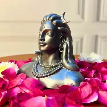 Adiyogi Shiva Statue for Car Dash Board, Pooja & Gift, Mahadev Murti, Shankara for Home & Office Decor/Diwali Gifts Items (Pack of 1) (Gunmetal)
