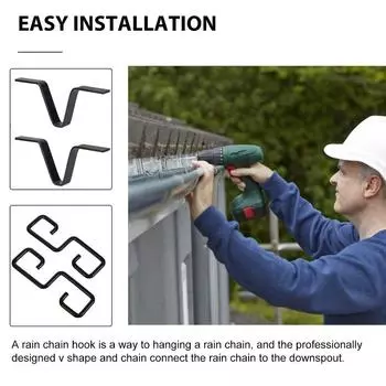 Adjust Flexibly Rainchain Drainage Ditch V-shaped Chains Gutters Dwelling чёрный