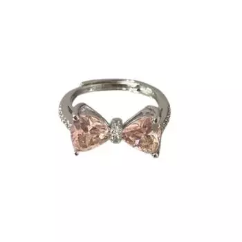 Adjustable Bow-tie Ring Pink Bowknot Opening Ring Fashion Bowknot Finger Ring Finger Ornaments