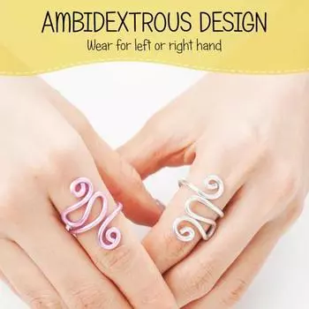 Adjustable Crochet Ring Alloy Yarn Tension Ring for Crocheting Knitting Open Design Finger A