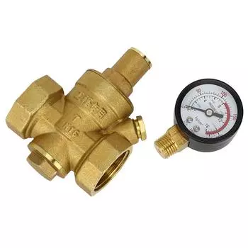 Adjustable DN25 Brass Water Pressure Reducer Regulator with Gauge Meter - Relief Valve for Optimal Control United States
