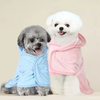 Adjustable Dog Quick Drying Towel Soft Dog Drying Coats Cat Fast Drying Hooded For Dogs Cats S жёлтый