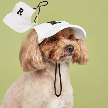 Adjustable Dog Sun Hat Breathable Pet Baseball Cap Dog Bonnet Cap Puppy Sunscreen Hat Hiking S розовый