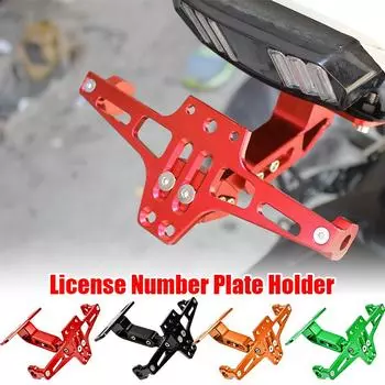Adjustable Motorcycle License Plate Frame Motobike Modifying Aluminum Alloy Tail Tidy Rear License Number Holder Moto Parts