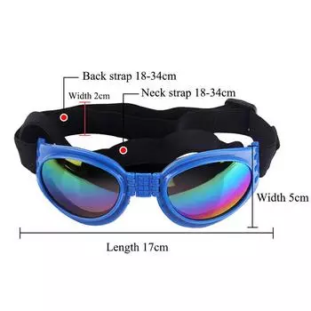 Adjustable Padded Dog Sunglasses Goggles Collapsible Pet Accessories for Medium Dogs Motorcycle Glasses suministros para perros Adjustable 18-34cm белый