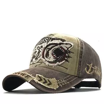 Adjustable Shark Baseball Cap Animal Truck Cap Unisex Snapback Hat Summer хаки