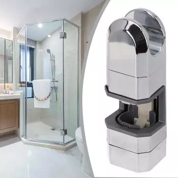 Adjustable Shower Bracket Chrome Shower Head Holder Deep Bath Accessory серебряный