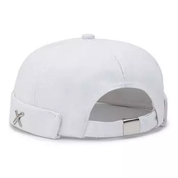 Adjustable Unisex Round Top No Brim Melon Hat for Sun Protection Street Style Spring Fashion Cotton Material Trendy Cap Outdoor Wear Adjustable белый