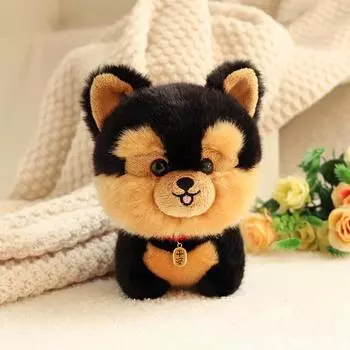 Adorbale Furry Plush Corgi Dog Plush Toy Stuffed Big Head Kawaii Lifelike Animal Shiba inu ChowChow Yorkshire Bichon Husky Doll about 20cm
