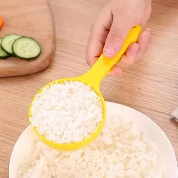 Adults Plastic Tableware Non-stick Half Round Kitchen Utensil Rice Scooper Sushi Mold Soup Spoons жёлтый