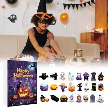 Advent 24-Day Countdown CalendarHalloween Countdown 24-Day Resin Ornament Series Calendar One Size