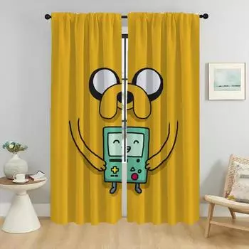 Adventure Times Anti-mosquito Curtains for Camera Modern Living Room Curtains 2 Pieces Partition Shades Tulle for Bedroom Child W50xH70cmx2pcs-CL
