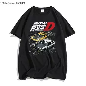AE86 Япония Аниме Initial D футболка унисекс летняя крутая футболка с короткими рукавами Повседневная футболка Homme Racing Drift Car Graphic Хлопковая футболка L