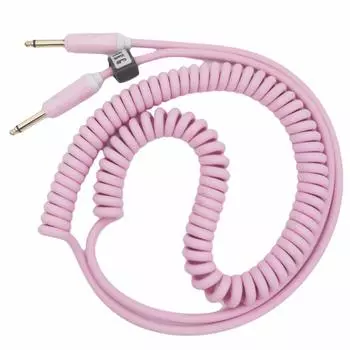 Aestivate Guitar Coil Cable Bass Shield Curled Cord 6.35mm 10ft3m (Pink)