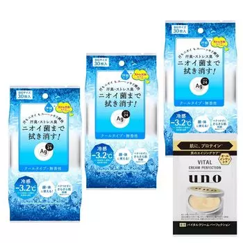 AG Deo 24 Clear Shower Sheet n 30 Sheets x 3 Packs Bonus Cooling Body Sheets for Men and [Bulk Purchase] (Cool) + Item. Odor, Sweat, Body, Face,