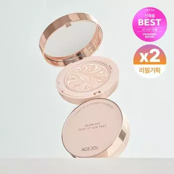 AGE 20’s Glow-Fit Tone Up Sun Pact, сменный набор 12,5 г