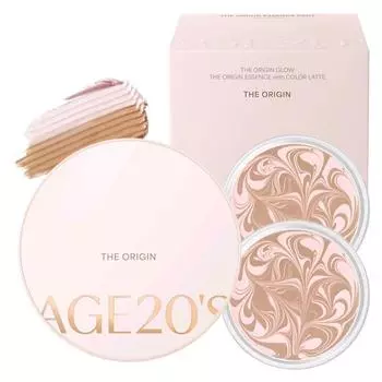 Age 20 s The Origin Essence Pact+1 сменный блок, Увлажнение, Корейская косметика, Kbeauty, образец 21 Pink Latte