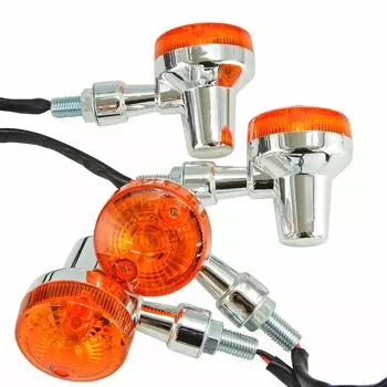 Ager Motorcycle Turn Signal Mini Round General Purpose GS Z2 Minimoto Street Orange x Plated 4 шт. Off-road