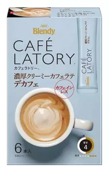 AGF Blendy Cafe Latry Stick Rich Creamy Cafe Latte Decaf 6 бутылок x 6 коробок [Кофе без кофеина] [Кофе в стиках]