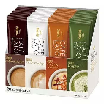 AGF Blendy Cafe Latte Stick Assortment [Кофе в палочках][Ассортимент кофе][Маленький подарок][Подарок][Горький кофе латте, Молочный кофе латте, Карамельный макиато,