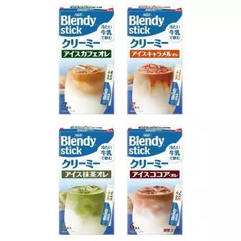 AGF Blendy Stick Напиток с холодным молоком Cafe au lait Карамель с молоком Какао с молоком Matcha au lait Набор для сравнения напитков 1 шт.
