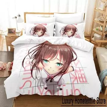 AI Channel Bedding Set Single Twin Full Queen King Size Bed Set Adult Kid Bedroom Duvet cover Sets 3D Print Anime Bed Sheet Set EU Single 135x200cm