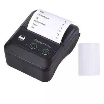Aibecy Portable Wireless BT 58 мм 2-дюймовый термопринтер для чеков Mini USB Bill POS Мобильный принтер чёрный
