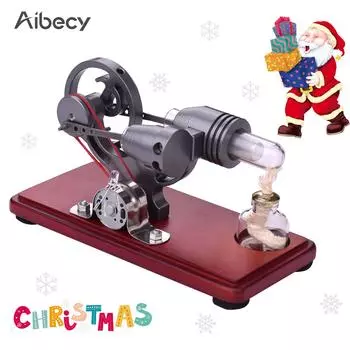 Aibecy Ретро-стиль Двигатель Стирлинга с горячим воздухом Модель двигателя Долларовый маховик Дизайн Генератор электроэнергии с красочной светодиодной гирляндой разноцветный