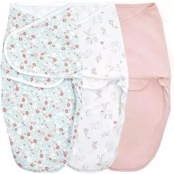 aiden and anay essentials wrap swaddle swaddle swaddle baby wrap swaddle [японский оригинальный продукт набор из 3 сказочных цветов 100% хлопок сказка