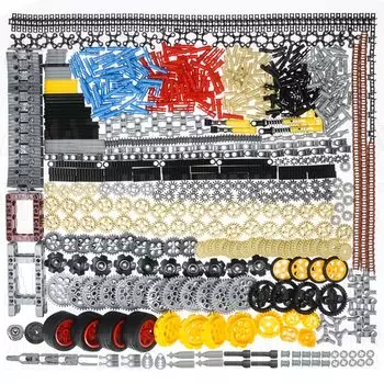 AIMATRIX 852Pcs Technic шестерни и оси совместимы с основными конструкторами бренда Technic, Car Trucks - Geared Tires - Pins - Shock
