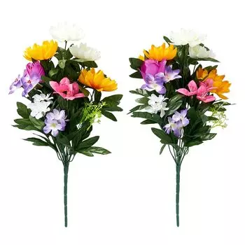 Aimedia Flower offerings for graves and set of artificial Buddhist grave Shinto grave celebrations and height 45cm altars, 2, flowers, flowers,
