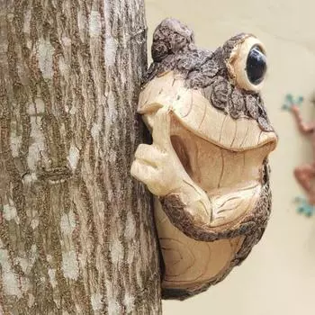 Aimery Quiet Frog Tree Peeker Garden Tree Peeping Frog Hugger Статуэтки для внутреннего и наружного оформления двора A