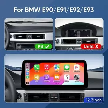 Ainavi 12.3 для BMW 3 серии E90 E91 E92 E93 2006 2007 2008 2009 2010 2011Автомобильное радио Беспроводной Carplay Android Auto 4G Мультимедиа
