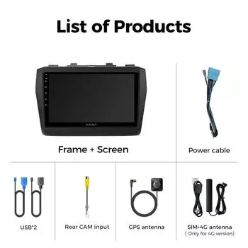 Ainavi Multimedia Player For Suzuki Swift 2017 2018 2019 2020 2021 Wireless Carplay Android Auto Radio Car Radio 4G WiFi 2 Din