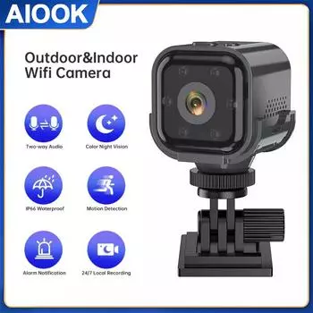 AIOOK Домашняя камера безопасности WIFI HD 1080P ночного видения водонепроницаемая двусторонняя аудиодомофонная камера видеонаблюдения