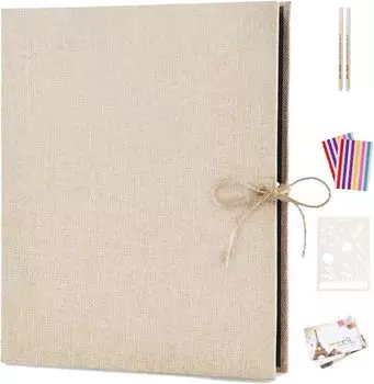 AIOR Scrapbook Handmade Альбом Фотоальбом Льняной Фотоальбом Фотокнига DIY Black Mount 30 страниц Свадьба Годовщина Выпускной Парень Дети