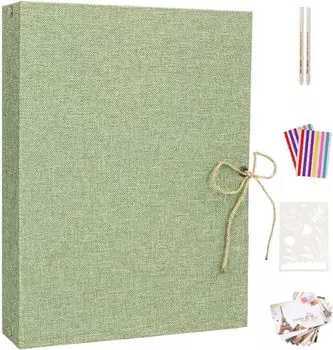 AIOR Scrapbook Handmade Альбом Фотоальбом Льняной Фотоальбом Фотокнига DIY Black Mount 30 страниц Свадьба Годовщина Выпускной Парень Дети