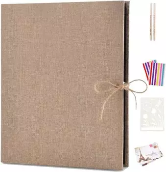 AIOR Scrapbook Handmade Альбом Фотоальбом Льняной Фотоальбом Фотокнига DIY Black Mount 30 Страниц Свадьба Годовщина Рост Запись День Пара Бойфренд